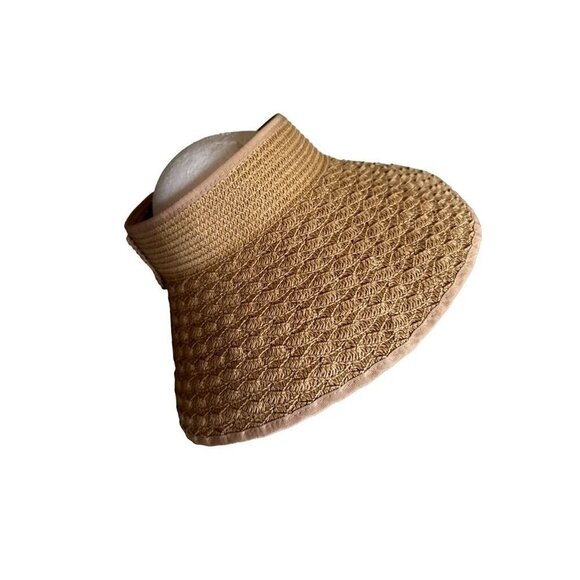 Magid Hats Women's Woven Straw Sun Visor With Bow - Adjustable Fit - Picture 3 of 5